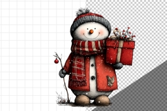 Watercolor Snowman Clipart, Whimsical, Product Image 4