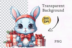 Christmas bunny Clipart, Christmas animal sublimation Product Image 2