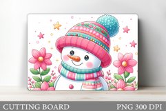 Cute Snowman Cutting Board. Christmas Cutting Board Design Product Image 1