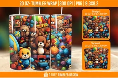 Children Toys Tumbler Wrap Designs, Sublimation Wrap Product Image 1