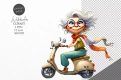 Elderly woman clipart, Woman clipart, Product Image 1