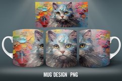 Cat Impasto Painting Mug Wrap Sublimation Designs Product Image 3