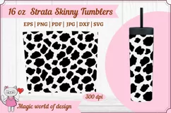 Cow Print 16 oz Tumbler full wrap Product Image 1