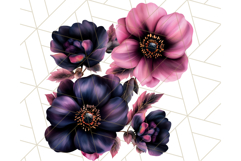 Gothic Floral PNG, Dark Aesthetic Flowers Clipart Print Product Image 3