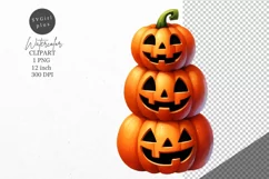 Halloween clipart, 3 pumpkins clipart, Kids Halloween Product Image 1