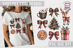 Christmas Coquette Bow PNG Holidays Funny Watercolor Product Image 1