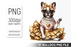 Watercolor Cute Bulldog Clipart PNG Bundle, Bulldog Art Product Image 11