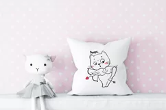 Valentine's day cute cupid cat SVG, PNG. Product Image 4