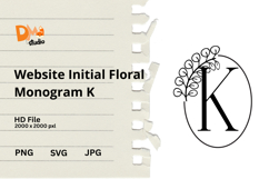 Website Initial Floral Monogram Product Image 1