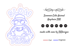 Summer Cute Animal Keychain Laser Cut SVG Product Image 2