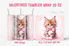 Maine coon cat Valentines tumbler wrap 20oz sublimation PNG Product Image 1