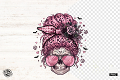 Messy Bun Skull Mom PNG Product Image 1