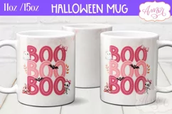 Boo mug wrap sublimation PNG, Pink Halloween mug png Product Image 2