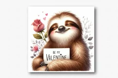 Sloth clipart, Valentines Day clipart, Be my valentine Product Image 2