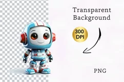 Cute Christmas Robot Sublimation Clipart, Robot png Product Image 2