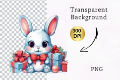 Christmas bunny Clipart, Christmas animal sublimation Product Image 2