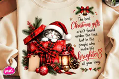 Cozy Christmas Cat PNG, Sleeping Kitty PNG, Funny Christmas Product Image 1
