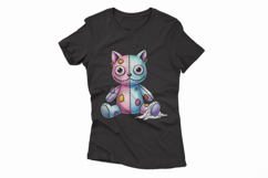 Stitched Cat Doll Creepy Cute Halloween Voodoo PNG Cute Product Image 4