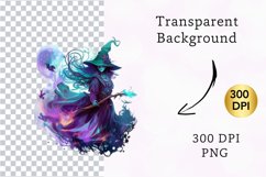 witch clip art, watercolor clipart Product Image 2