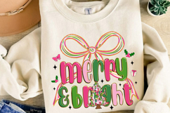 Pink Green Christmas Tree Sublimation, Christmas Png Product Image 2