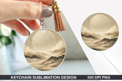 Mountains Keychain Sublimation - Spring Keychain PNG Design Product Image 1
