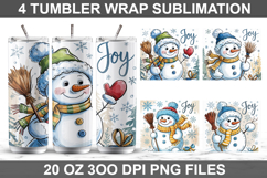 Christmas snowman Tumbler Sublimation ,20 oz Tumbler Wrap Product Image 1