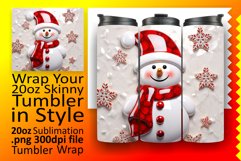 3D Snowman Christmas Tumbler Wrap: Festive Holiday Delights Product Image 1