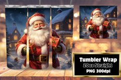 Santa Claus Winter Elegance Sublimation PNG 20oz Product Image 1