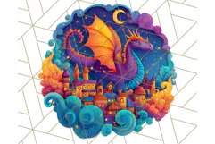 Cute Fantasy Dragon Clipart PNG, Bold Baby Dragon Clip Art Product Image 3