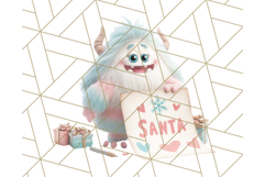 Kawaii Christmas Yeti PNG Clipart, Cute Bigfoot Holiday Art Product Image 3