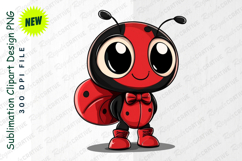 Adorable Cartoon Ladybug Character Wearing Shoes Clipart Product Image 1