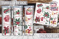 Sublimation Tumbler WRAP Christmas Design Quote Watercolor Product Image 1