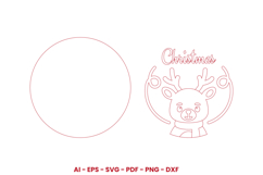 Christmas Round Sign Laser Cut SVG | Christmas Door Hanger Product Image 2