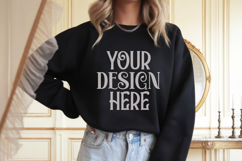 Black Gildan 18000 Mockup, Gildan Sweatshirt Mockup Product Image 1