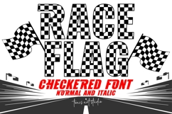 Race Flag Font | Checkered Font | Racing Alphabet Letters Product Image 1