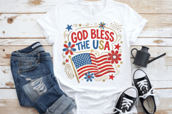 God Bless the USA PNG T-Shirt|4th of July PNG Sublimation Product Image 3