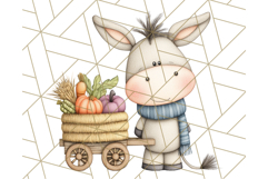 Fall Farm Animal Clipart, Autumn Barnyard PNG Illustrations Product Image 3
