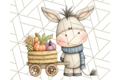 Fall Farm Animal Clipart, Autumn Barnyard PNG Illustrations Product Image 3