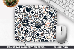 Mouse Pad Sublimation, Easter Bunny Mouse Pad PNG Design Product Image 1