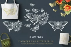 Butterflies and flowers / Butterflies and flowers SVG Product Image 1
