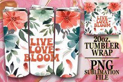 Playful moments 20oz tumbler wrap, Flower Quote Product Image 1