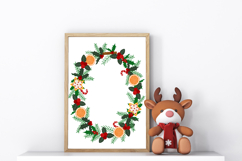 Christmas Oval Frame | Festive New Year&#039;s Design Product Image 1