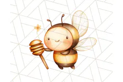 Adorable Bee Clipart PNG, Kawaii Bumblebee Illustrations Product Image 3