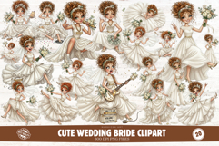 Cute Wedding Bride Clipart Product Image 1
