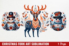 Christmas Fork Art Sublimation Clipart Product Image 1