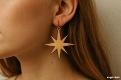 Nativity Star Earrings Laser Cut | Jewerly SVG | SVG Product Image 1