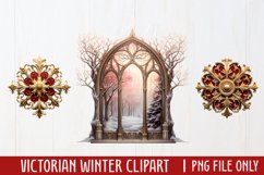 Victorian Winter Clipart Sublimation, Victorian Sublimation Product Image 1