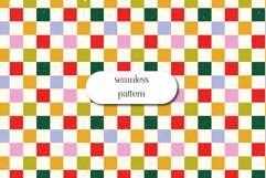 Retro Christmas Checkered Seamless Pattern Red Green Gold Product Image 1