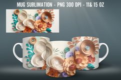 Flowers 3D Mug Sublimation PNG Mug Wrap Product Image 3