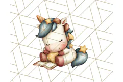 Magical Bookish Unicorn PNG Clipart Reading Books & Stories Product Image 3